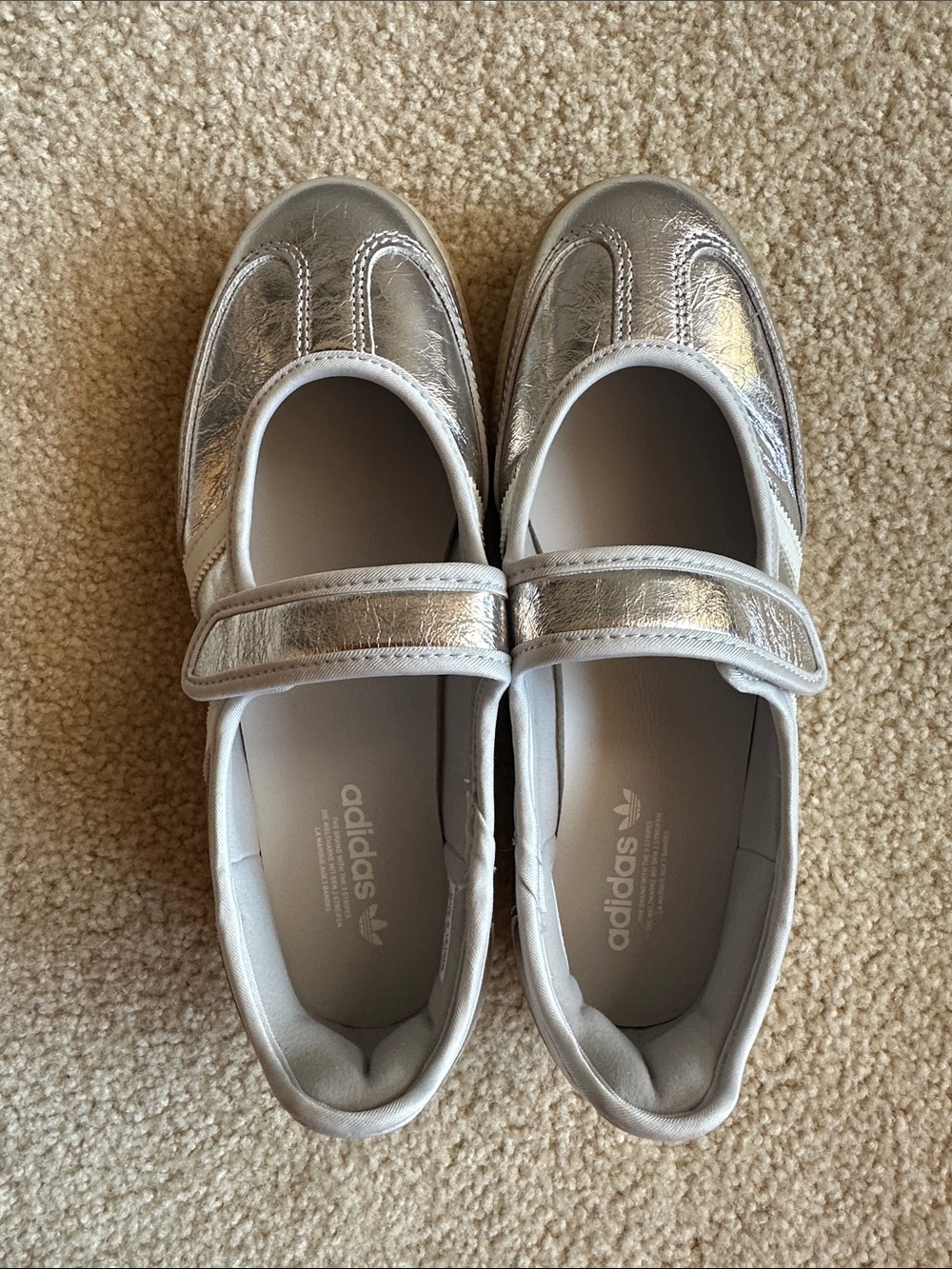 Adidas Samba Jane Silver Metallic Mary Jane Sneakers Women’s Size 7 NWOT - Picture 2 of 6